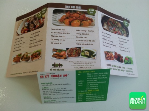 Brochure thực đơn cho nhà hàng
